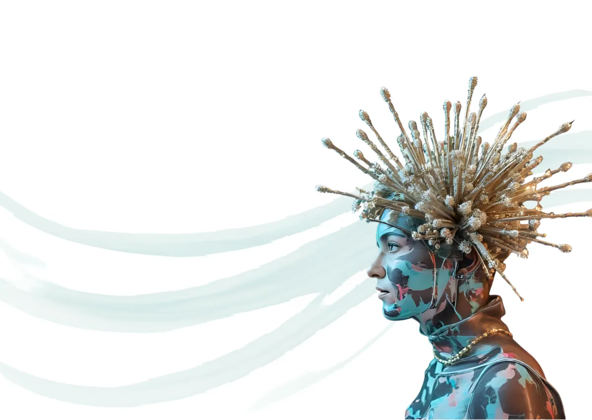 Abstract portrait with brush strokes, BizFlo brand visual