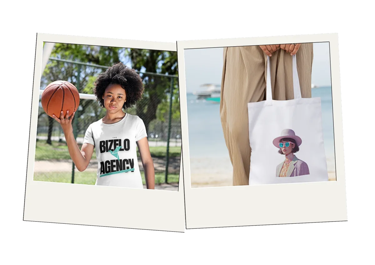 Branded t shirt and tote bag examples