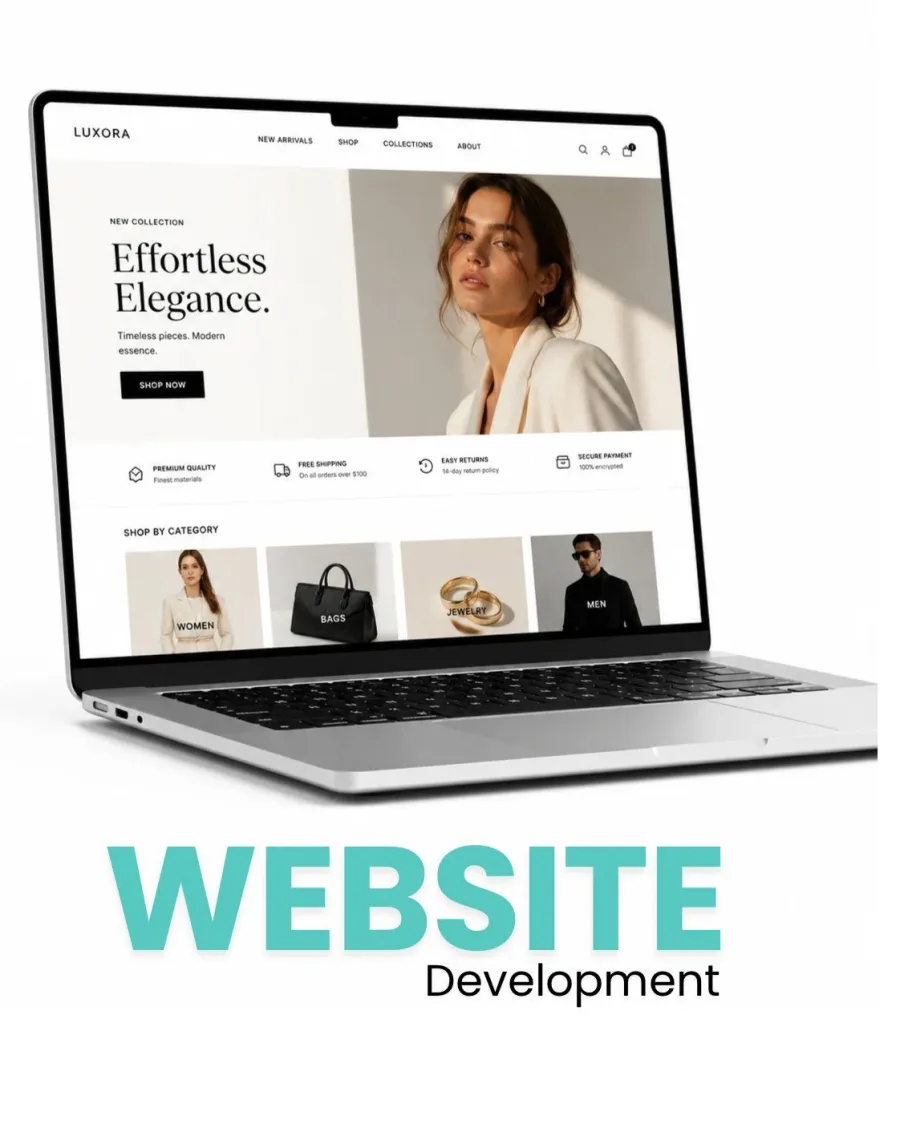 Website development on a laptop